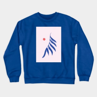 Red sun blue leaf Crewneck Sweatshirt